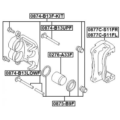 Front caliper slide pin kit
