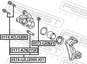 Rear caliper slide pin kit
