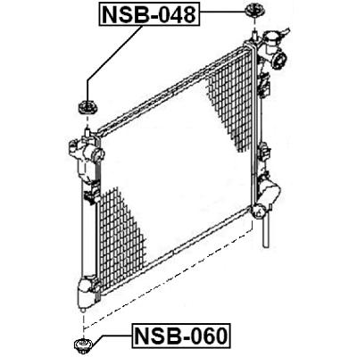 Mount rubber radiator