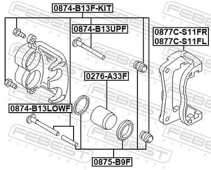 Front caliper slide pin kit