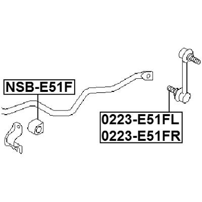 Front left stabilizer link / sway bar link