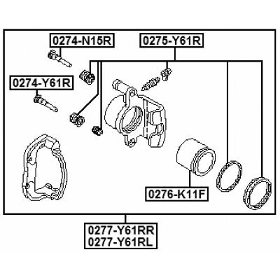 Rear brake caliper repair kit