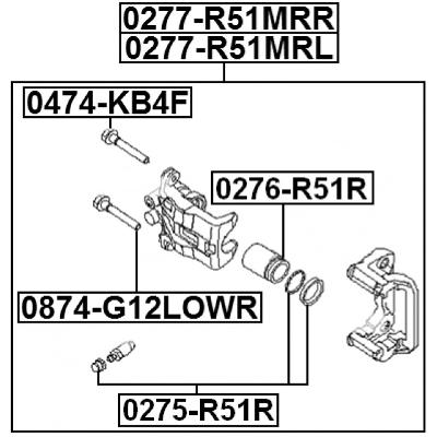 Rear right brake caliper assembly