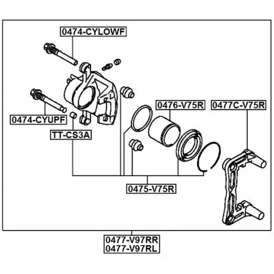 Rear left brake caliper assembly