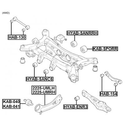 Kia Sorento Rear Left Trailing Arm and Bush