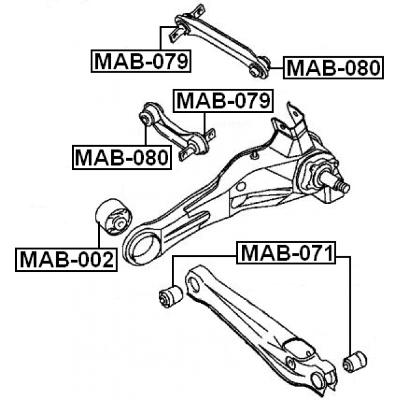 Rear transverse rod bushing