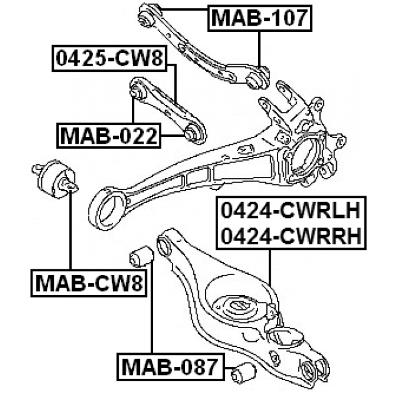 Rear transverse rod bushing