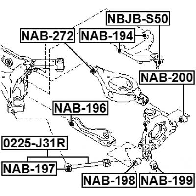 Bushing, rear upper control arm