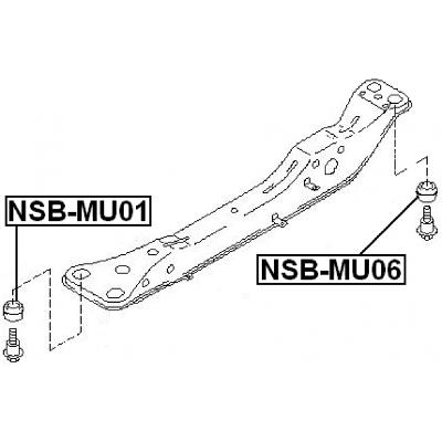 Engine front cross member bushing