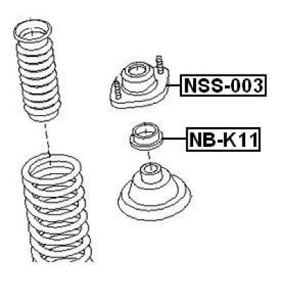 Front shock absorber mounting